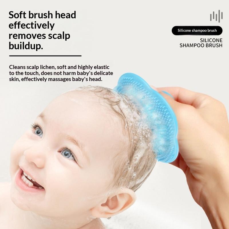 Set de 2 Piezas Masajeador de Cabeza de Silicona para Bebés Peine para Grasa Craneal Fetal Peine Suave para Baño de Niños Pequeños Limpieza del Cabello de Recién Nacidos Accesorios para el Cuidado del Bebé