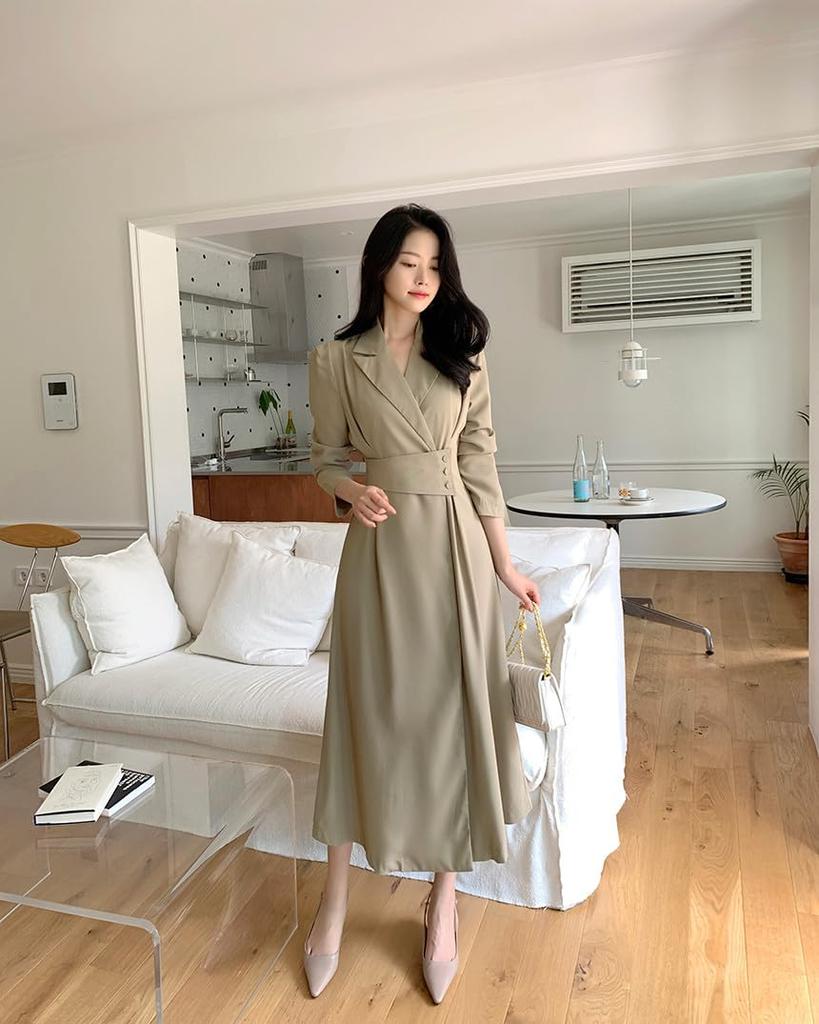 JINJUDUO Beautiful Long Formal Suit Commuter Office Lady Business Flare Dress Women's Dress, Spring, Summer, Autumn, Dress, Dress, Dress, Dress,