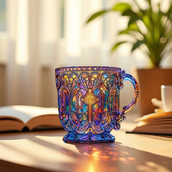 Colorful Church Cup Handmade 400ml Religious Coffee Mug Inspiring Christian Gift Religious