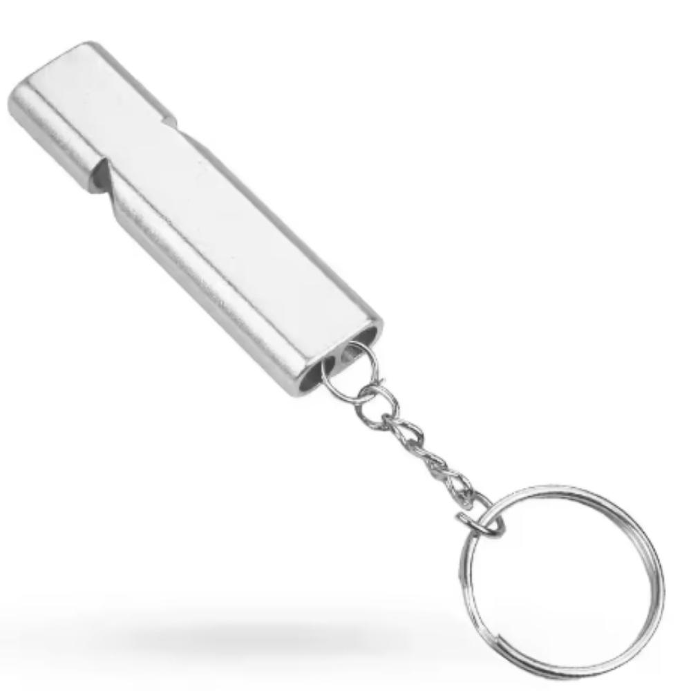 Плоский алюминиевый сплав двухчастотный свисток для выживания с двойной трубкой для выживания на открытом воздухе свисток для выживания оборудование EDC инструмент