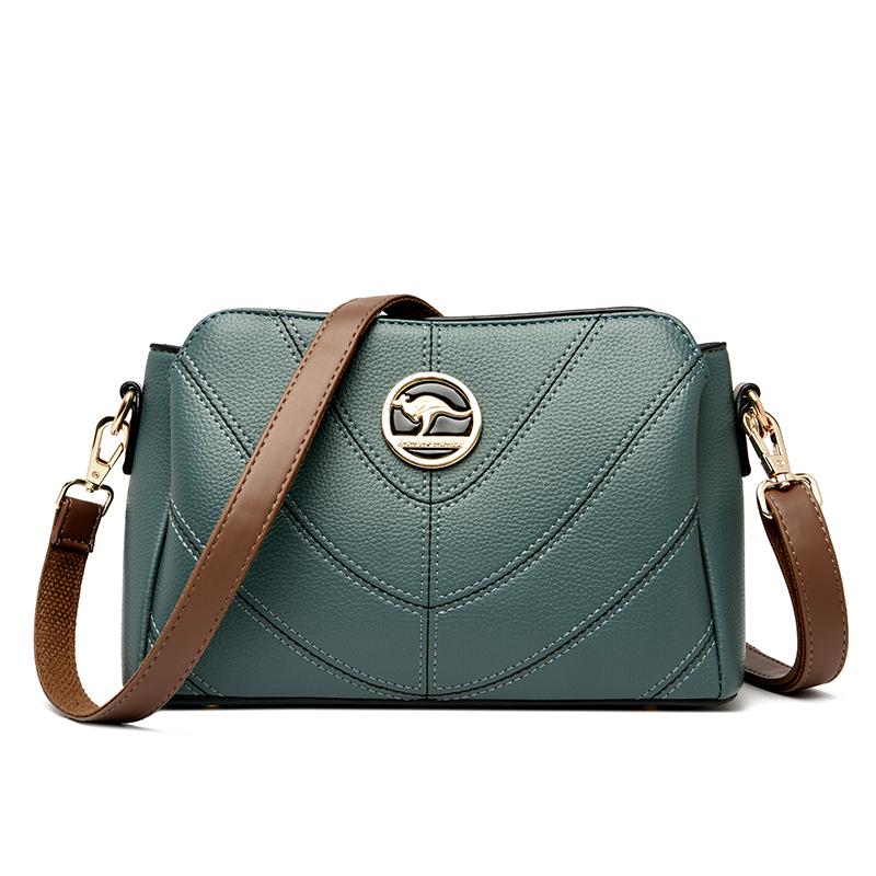 Einfarbig Luxus Designer Hochwertiges Leder Damen Handtasche Geldbörsen Multifunktional Damen Schulter Umhängetaschen Sac Femme