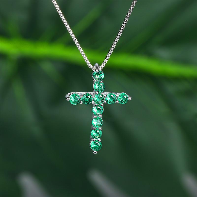 Collana Ciondolo Lusso Donna Cristallo Blu Viola Charm Catena Colore Argento Pietra Zircone Matrimonio Per Donne