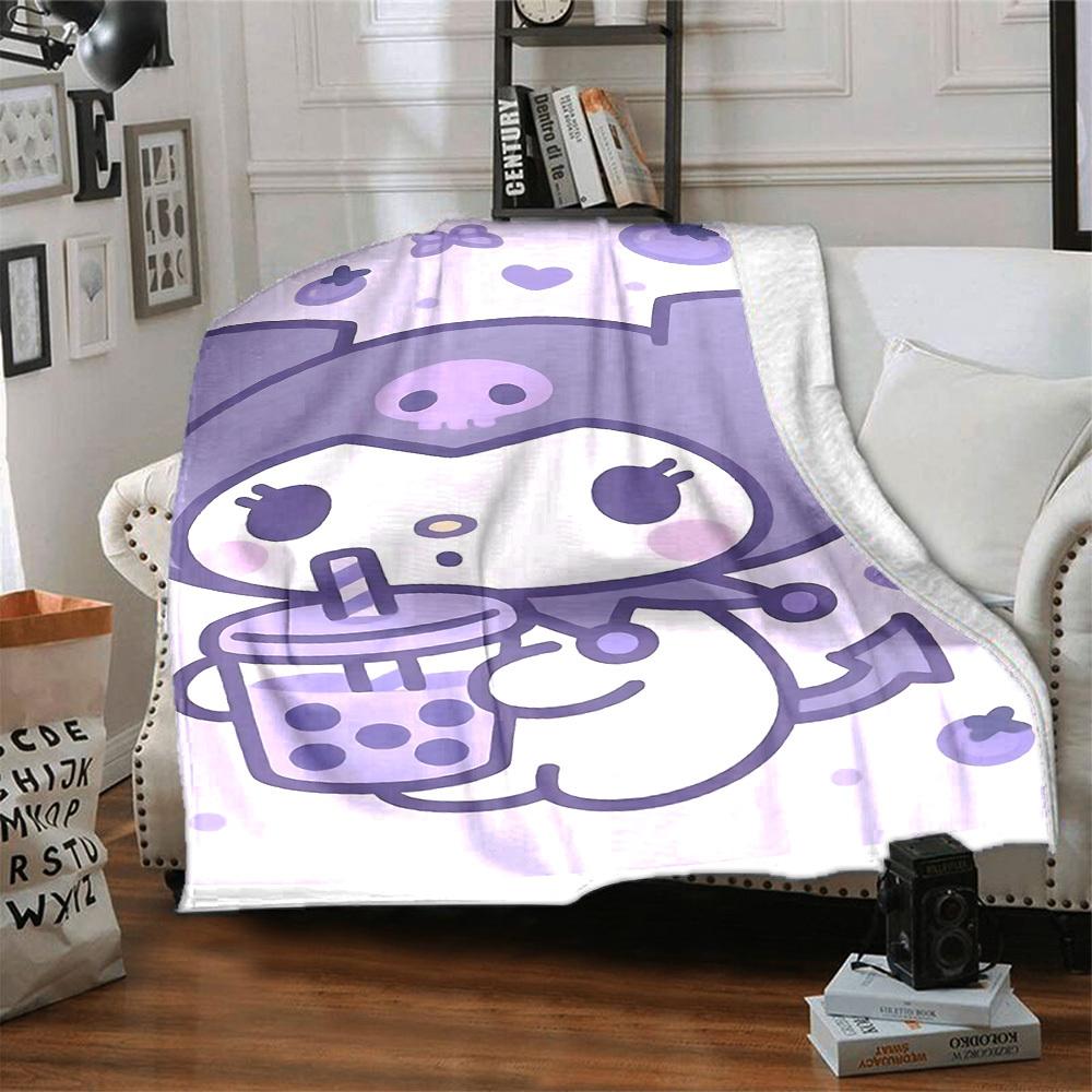 1pc Cute Cartoon Blanket Lightweight Flannel Throw for Sofa Bed Travel Camping Livingroom Office Couch Chair