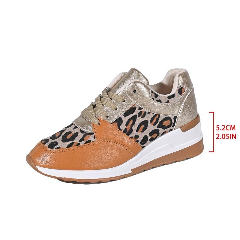 Fashion Women Sneakers Fashion Leopard Knitted Sneakers Women Platform Slip On Walking Shoes Woman Lightweight Casual Plus Size Sneakers