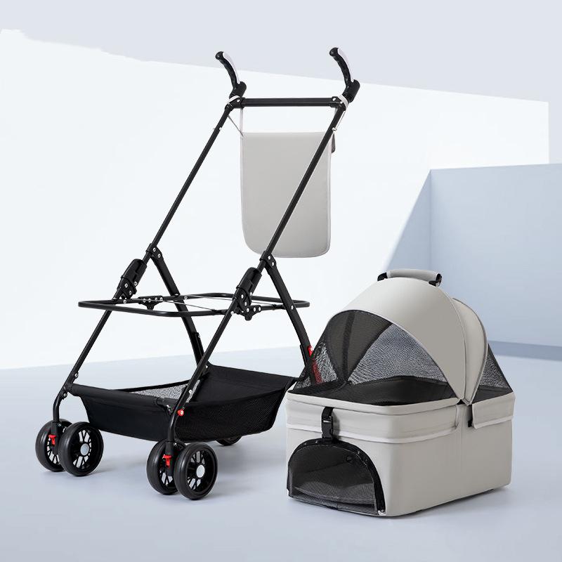 Outdoor Lightweight and Foldable Dog Stroller Lightweight Detachable Pet Strollers for Dogs Modern Household Small Dog Pet Car