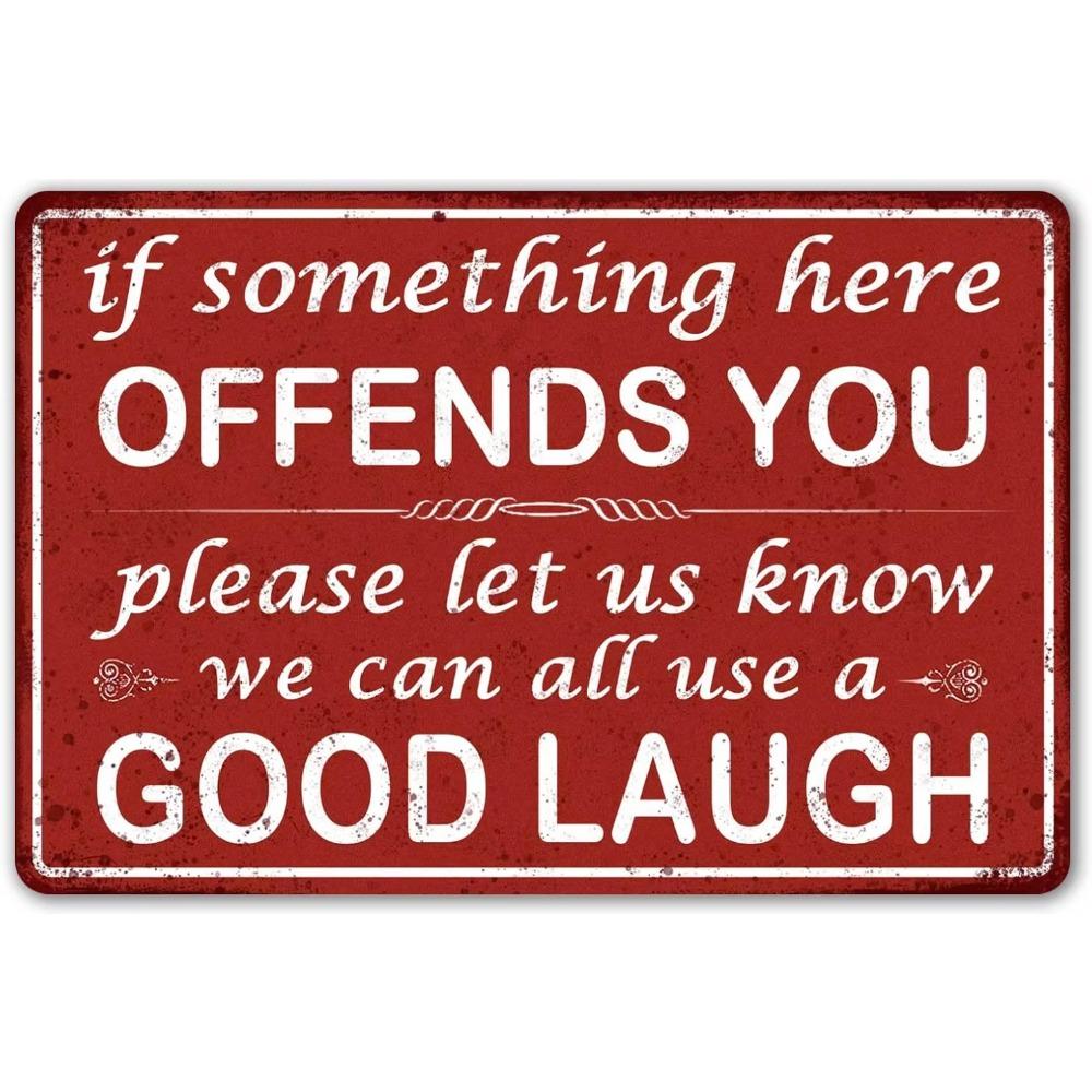 

Смешная барная табличка Мужская пещера Винтажная металлическая табличка Если оскорбительно Здесь Табличка для гаража Домашний бар Настенное украшение Выставочный экспонат Произведение искусства 20x30cm яблочный зеленый