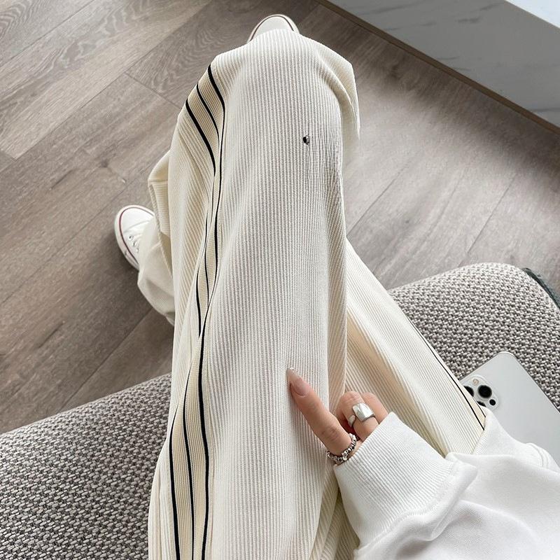 Спортивные брюки из флиса и вельвета с широкими штанинами, женские брюки прямого кроя на осень и зиму, повседневные флисовые спортивные штаны на весну и осень, зима S