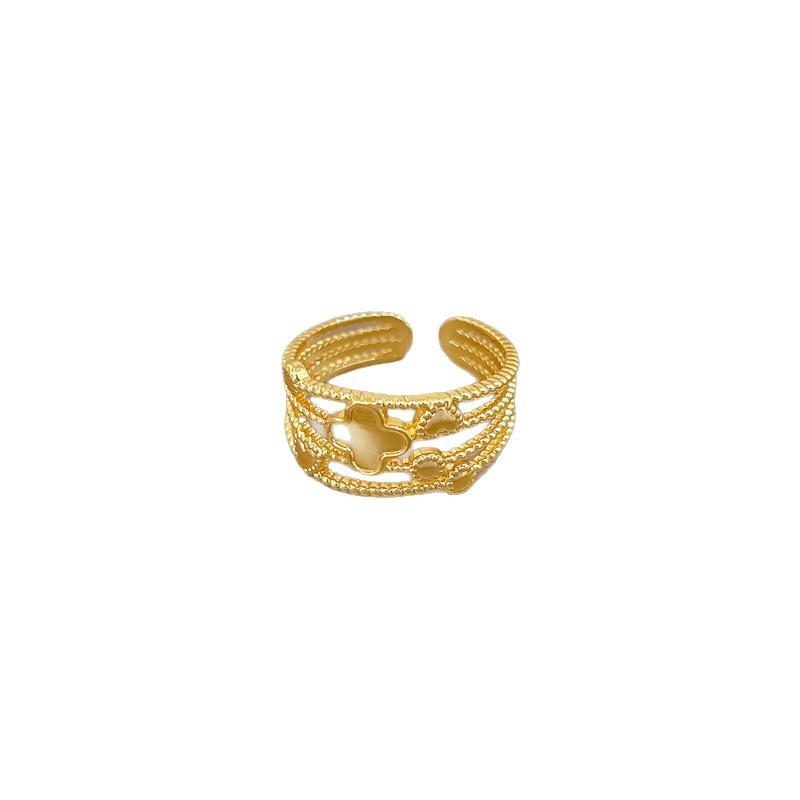 Real Gold Minimalist Fengsen Ring Opening Adjustable Simple Jewelry Japanese Ring Couple Ring