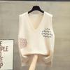 Women's Knitted Tank Tops Casual Spring Autumn Solid Color Button Front Basic Vest Sleeveless Shirt Aesthetic Clothes