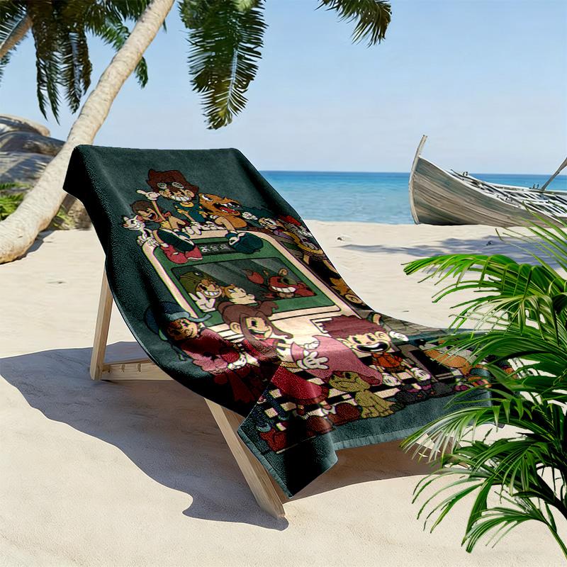 Digimon Adventure-inspiriertes 2D-Flachdruck-Strandtuch, Großes Weiches Schnelltrocknendes Handtuch für Strand Camping SchwimmenXSTJ0915501