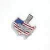 American Flag Drip Oil Full Diamond Alloy Pendant American Independence Day Hip Hop Necklace Men's Necklace Jewelry