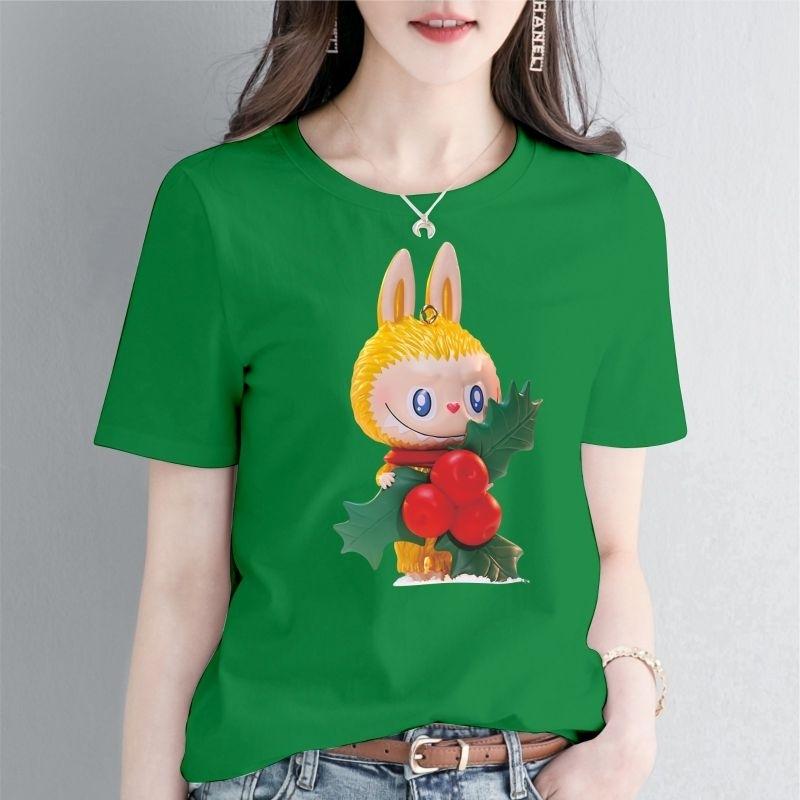 

Popular LABUBU Short Sleeved T-shirt for Women s Summer Fashion Versatile Top, Women s Clothing Size XXS-6XL M