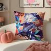 Game Genshin Furina Cushion Cover Pillowcase Short Plush Invisible Zipper Room Sofa Cushion Cover