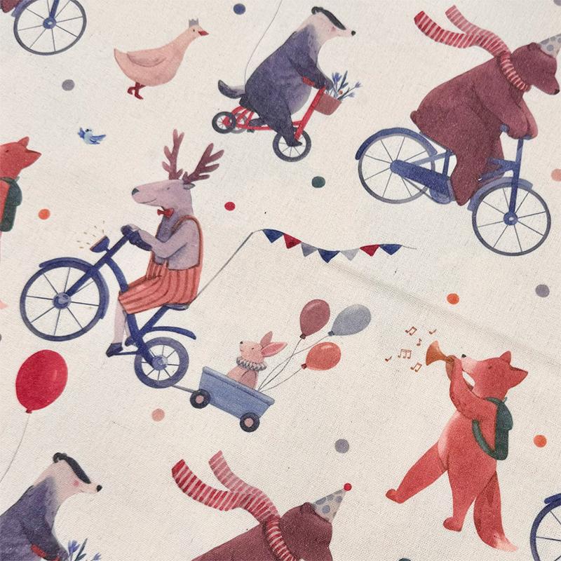 0.5m Encrypt Cotton Linen Children's Day Theme Style Fabric for Tablecloths Door Curtains Decorative Cloth Handmade DIY Fabrics