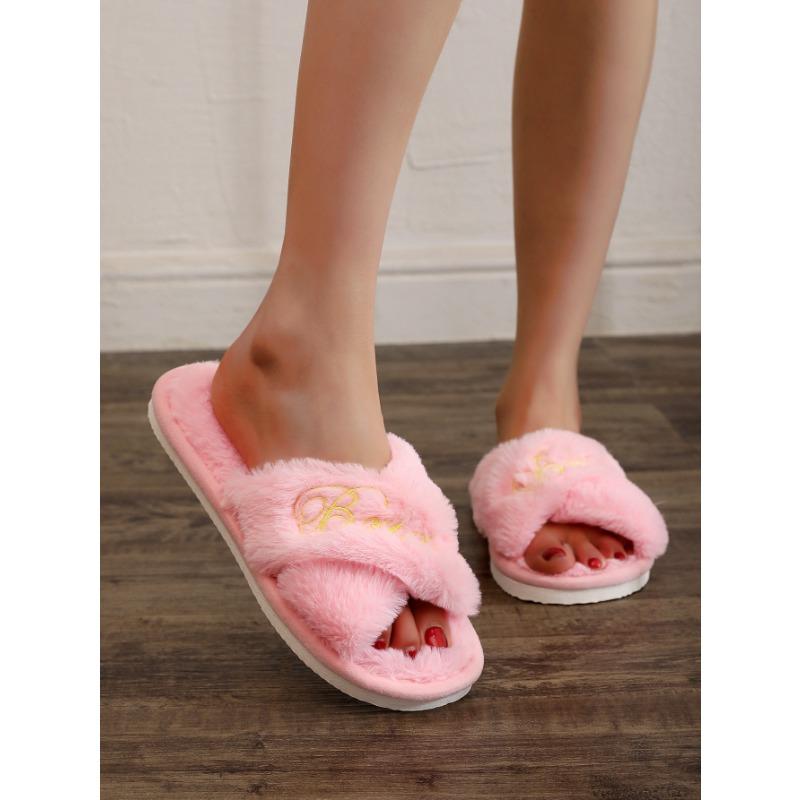 

Тапочки с буквенным дизайном, повседневные туфли с открытым носком, удобные свадебные тапочки для дома 40-41