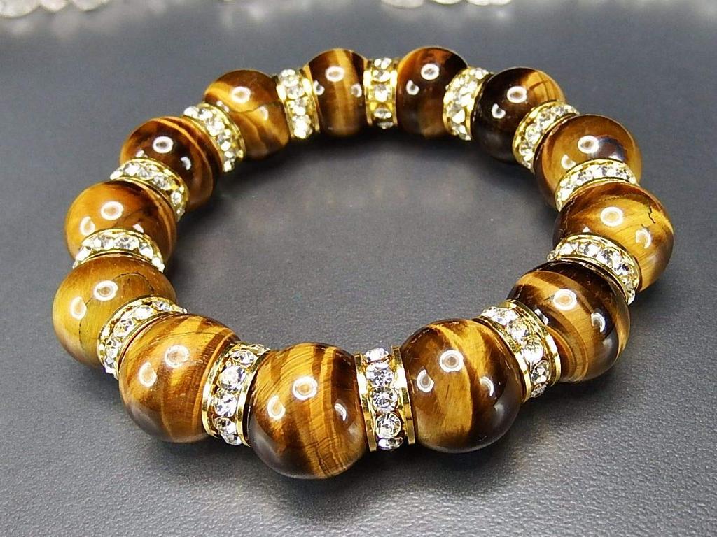 [Stone Town] AAA Tiger Eye 16mm Bracelet, Natural Stone, Extra Large, Impressive, Luxury, Luxurious Rondelle Prayer Beads