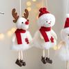 New Christmas Plush Doll Fabric Old Man Snowman Elk Small Pendant Christmas Tree Decoration Keychain