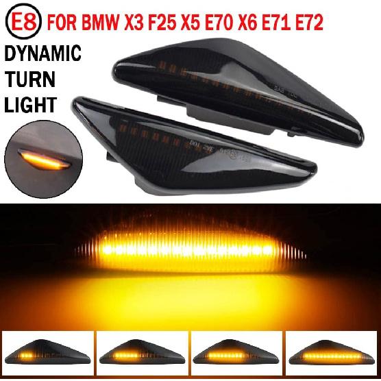 Turn Signal Lamp Led Front Fender Side Marker Light Compatible with BMW X3 X5 X6 F25 2011-2017 E70 2007-2013 (not for X5M) E71 / E72 2008-2014