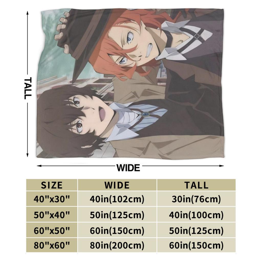 Dazai Bungo Stray Dogs Blankets Velvet Spring Autumn Multi-function Lightweight Thin Throw Blanket for Bedding Couch Bedspreads