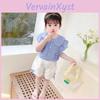 Trendy Girls Summer Outfit Set Lightweight Short Sleeve Two Piece Fashion For Kids