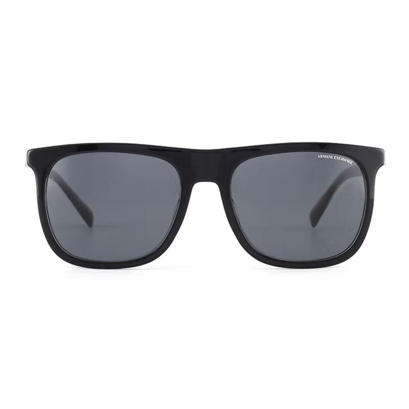 EMPORIO ARMANI Chic & Trendy Versatile Black Plate Frame Square Sunglasses Men's