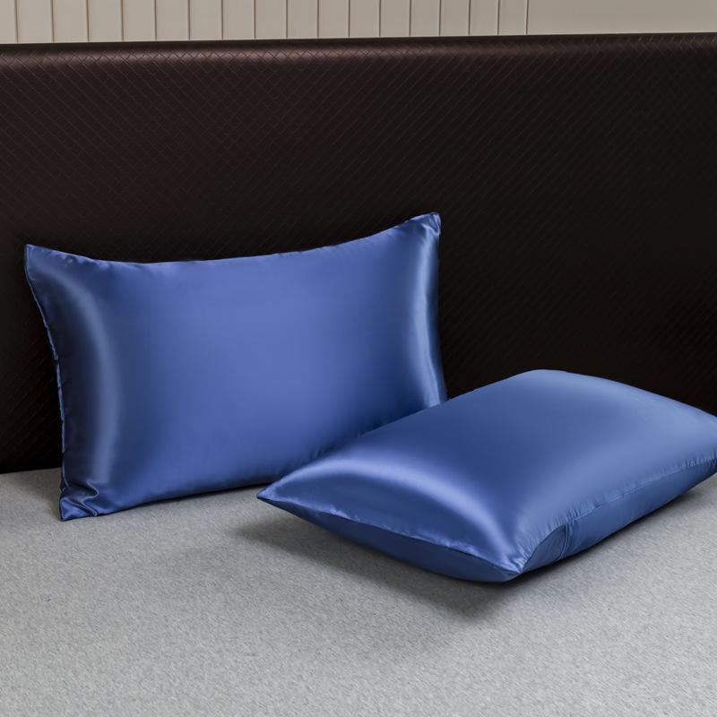 Set di lenzuola con angoli in raso di lusso: Biancheria da letto in seta lavata a quattro pezzi, imitazione seta.