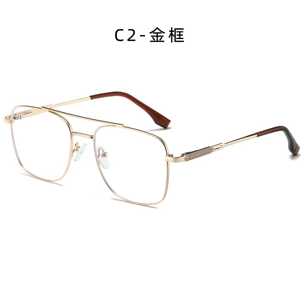 Neue Herren-Myopiebrille Metall Doppelsteg-Brillengestell Astigmatismus Geschäftsleute Brille Rechteckig Korrektionsbrille