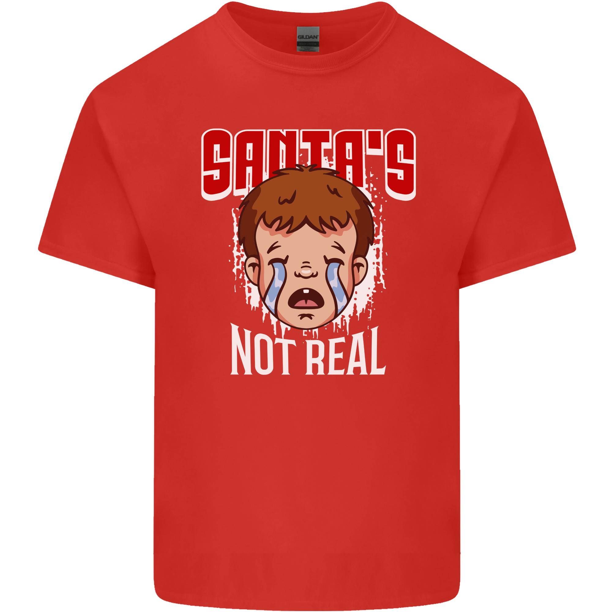 Santas Not Real Funny Christmas Bah Humbug Xmas Unisexs Light Cotton TShirt S
