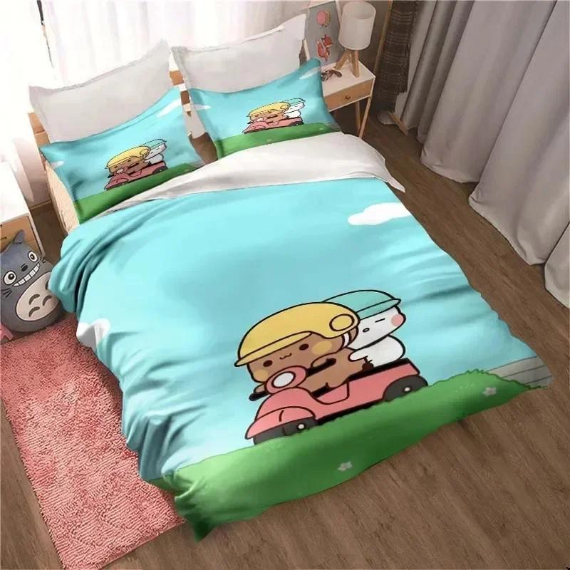 Bubu Dudu Cartoon Schattige Beer Kawaii Kerstcadeau Beddengoed Set Dekbedovertrek Kussensloop Beddengoed Set Beddengoed Laken Dekbed Maat
