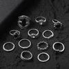Ring, Retro And Old Point Diamond, Black Gemstone 12-Piece Set, Ring Alloy Jewelry.