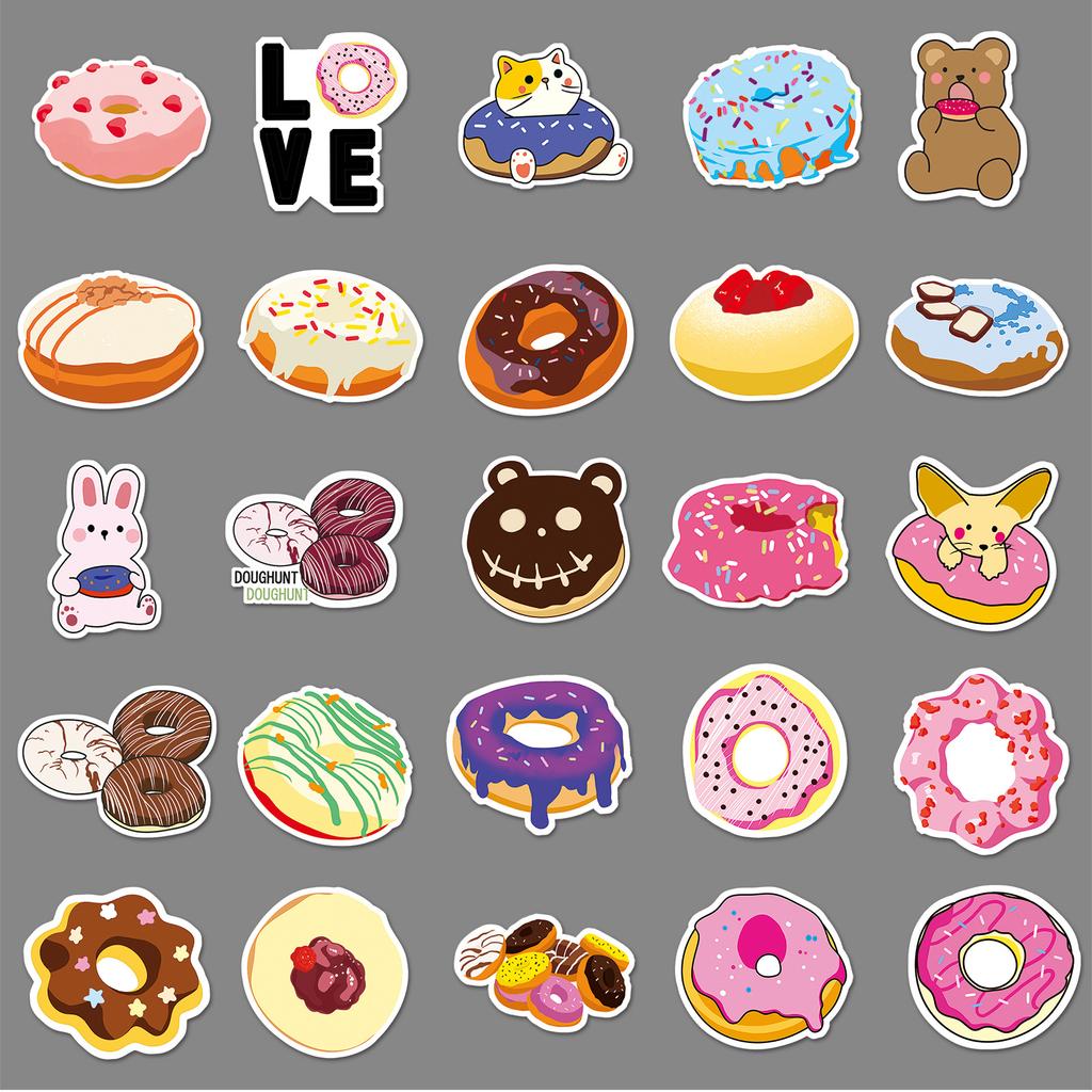 50 Pączków Doodle Osobowość Kreskówka Słodkie Ręcznie malowane Naklejki Guka Kreatywne Dekoracyjne Mobilne Walizki
