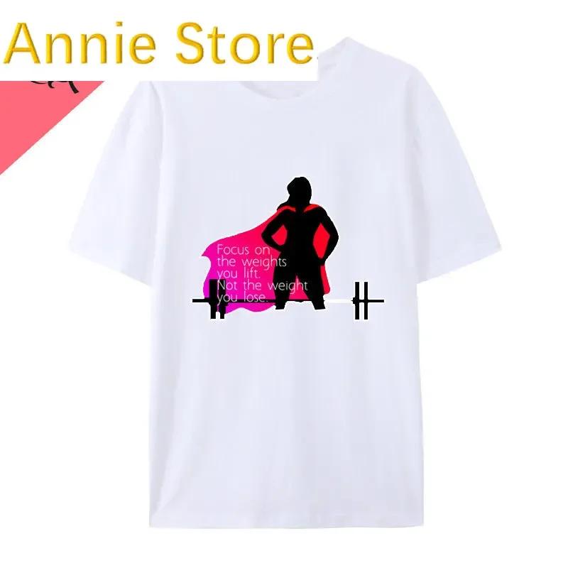 Funny Gym Barbell Girl El mi-a cerut să curăț, așa că am făcut trei seturi Tricou Otaku Top cu mânecă scurtă Femei Tricouri grafice minunate