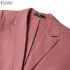 ZANZEA Cárdigan Blazer Casual de Manga Larga con Solapa de Pico para Mujer