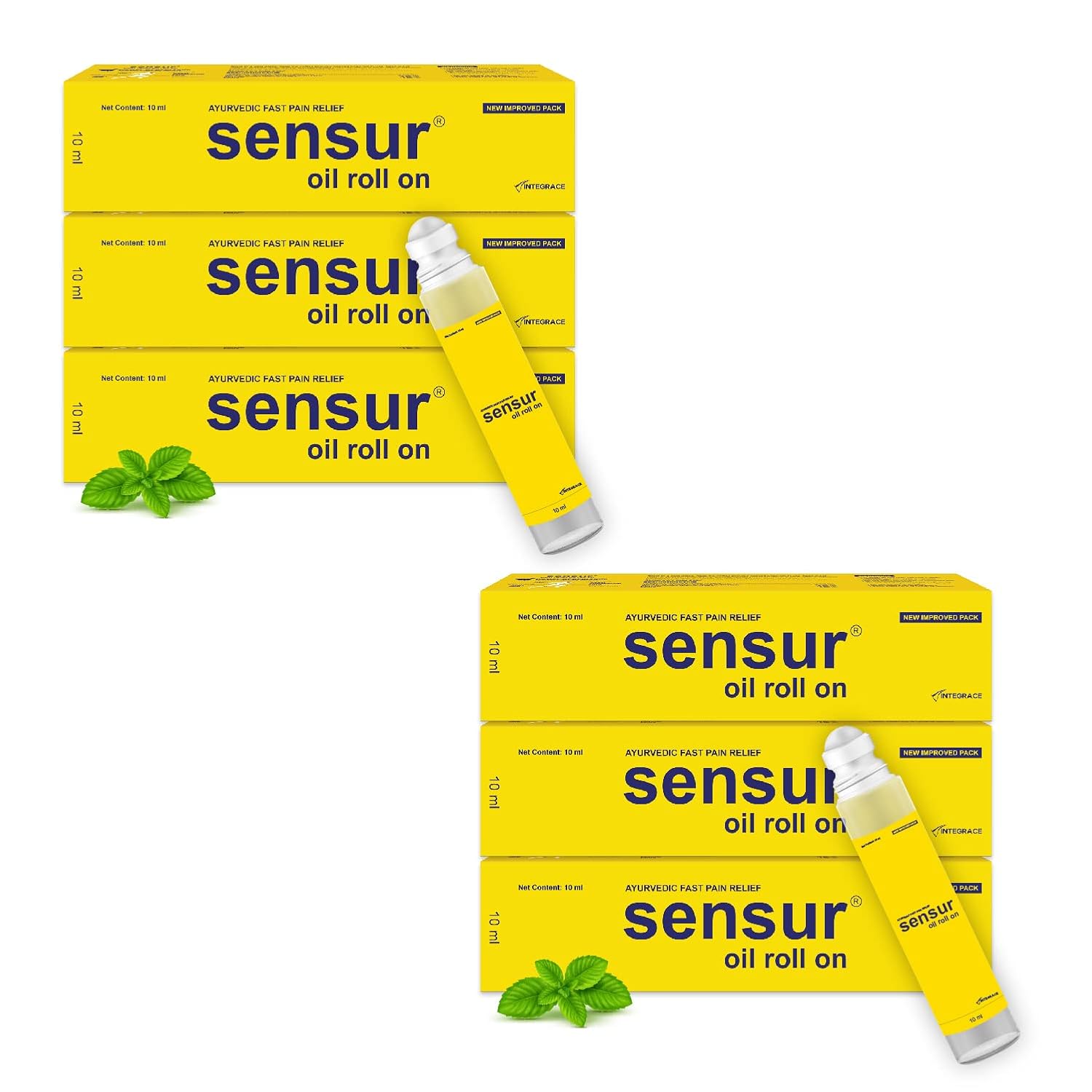 

Sensur Натуральное и Аюрведическое Обезболивающее Масло Ролик 10мл Упаковка из 6 Штук Быстрое Облегчение для Мышц и Суставов