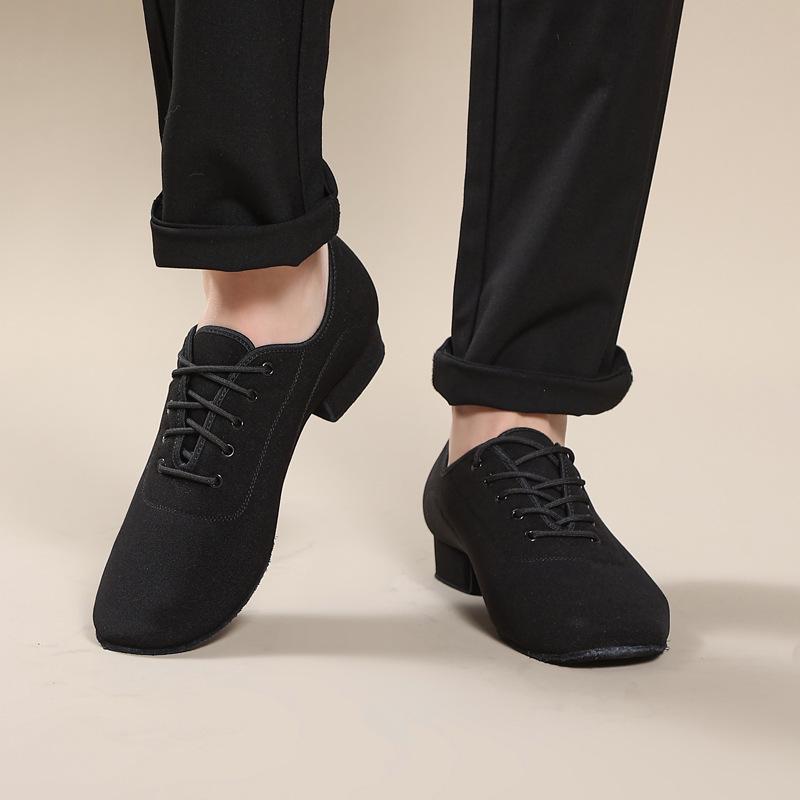 Pánské taneční boty na středním podpatku s měkkou podrážkou pro čtvercový tanec, moderní tanec, standardní tance, latinskoamerické tance, tango, quickstep, jive, býčí zápasy