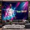 Wandtapijt met aangepaste naam Cristiano Ronaldo patroon Gepersonaliseerde bedrukte stof Wanddecoratie