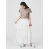[Ray Beams] skirt Soccer check tiered SK ladies WHITE 1