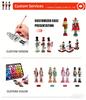 15 Inch Hand-painted Wooden Nutcracker Drummer with White Feather Hat Red Window Gift Box Wooden Nutcracker