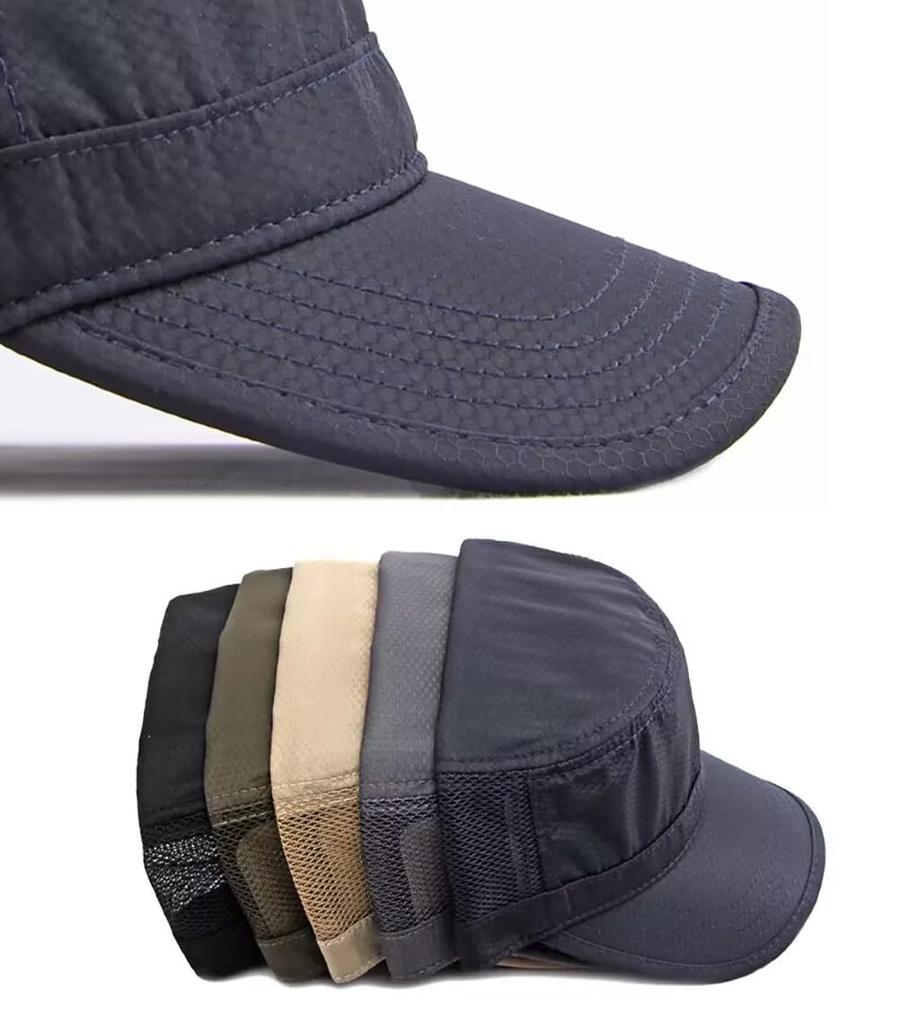 LOJAX Mesh Work Cool Summer Solid Military Style Men's Cap, Hat, Lightweight, Quick-Drying, (Army Green)