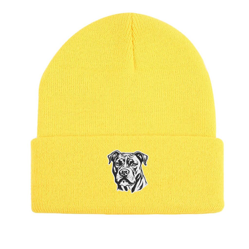 Cute Dog Winter Knitted Hat Beanie, Animal Man Cap Warm Versatile Casual Pompom Beanies Knit Cap Beanie