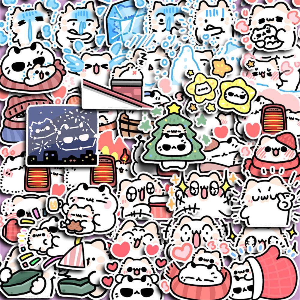 

40PCS Bad & Fluffy Cat Cartoon Stickers for Suitcases, Laptops, and DIY Photo Albums - Waterproof & Fun!