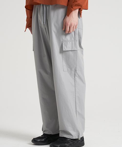 TENER Cargo Coated String Banding Pants Grey