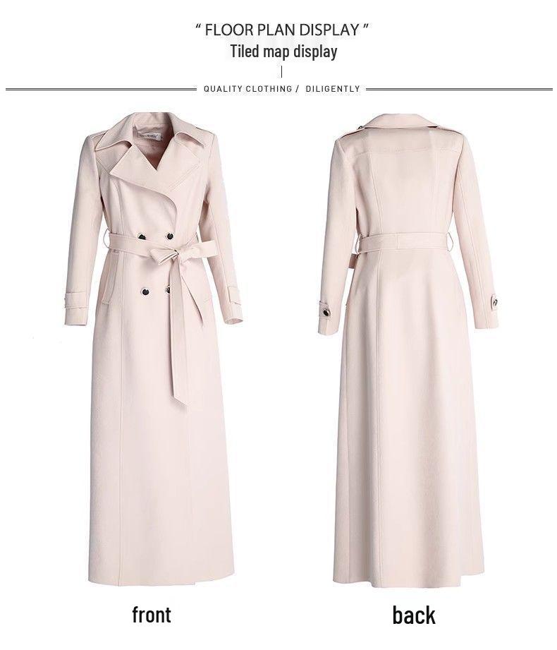 2025 Spring/Autumn High-End Fashion Goddess Trench Coat: Slimming, Flattering, Over-the-Knee Double-Breasted Korean Style Outerwear.