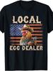 Local Egg Dealer Rooster Farmer Chicken TShirtRetro Casual Short-sleeved T-shirt with a Round Neck and Printed Pattern S