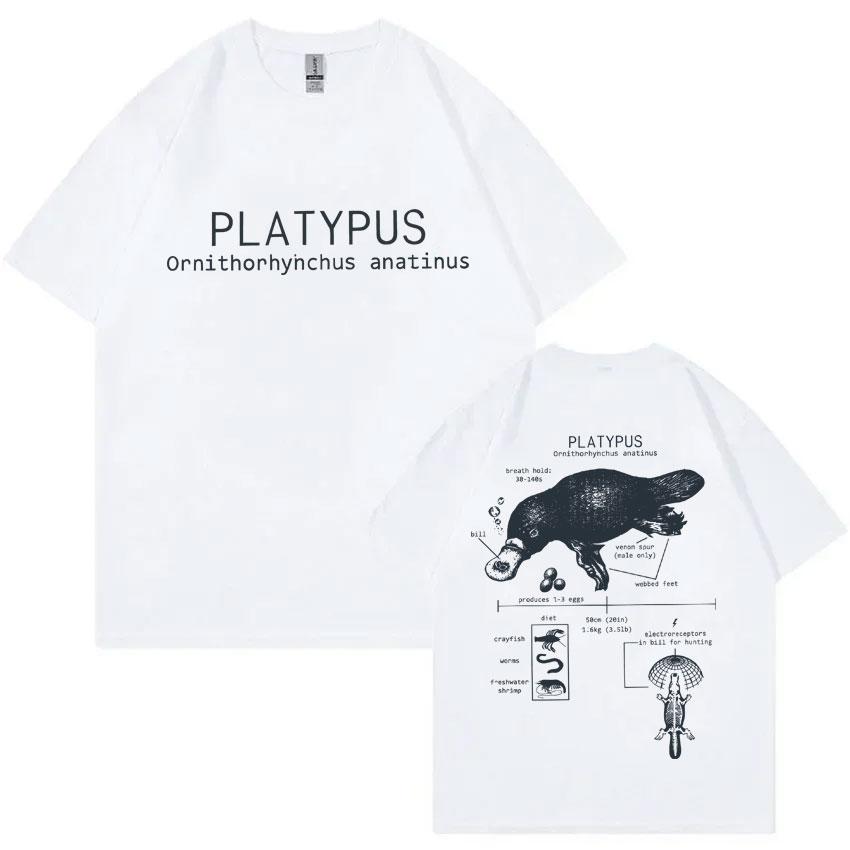 

Funny Platypus Anatomy Graphic Tshirt Unisex Casual Oversized Short Sleeve T Shirts Unisexs Vintage Cotton Tshirts Streetwear S