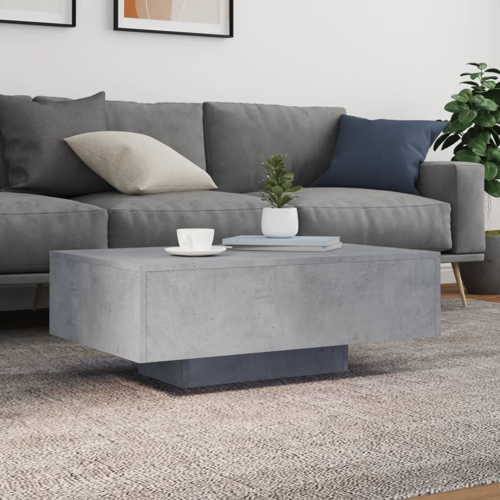 Moderner, Minimalistischer Und Eleganter Couchtisch Mit LED-Lampe, Beistelltisch Für Das Wohnzimmer, Niedriger Ablagetisch, 85x55x31 Cm
