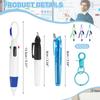 PATIKIL 3pcs Mini Highlighter Badge Reel Pen Highlighter Oil Marker Pen for Badges Retractable Tip Ballpoint Pen with Keychain Clip for Office