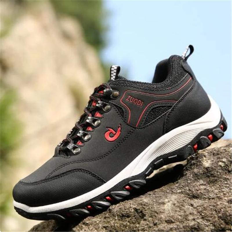 Fashion Men Hiking Shoes Lace up Outdoor Trail Men Sport Trekking Mountain Boots Quality Sneaker Men Waterproof Climbing Athletic Shoes