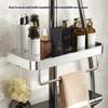Punch-Free Shower Caddy With Towel Rod Bathroom Shelf Shampoo Soap Holder Shower Tray For Toilet Bathroom Organizer