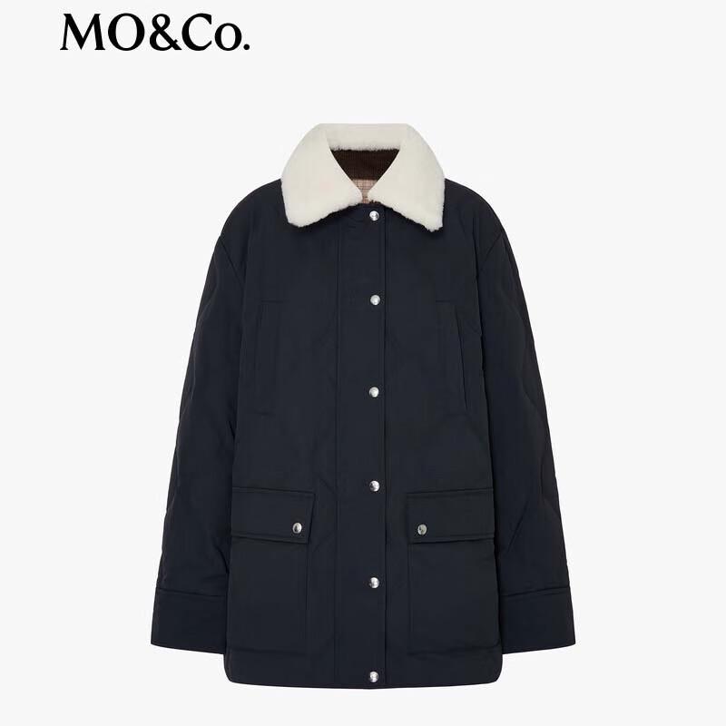 MO&Co. Women's Fleece Collar Lightweight Down Jacket